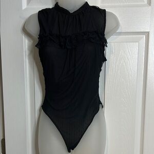 Forever 21 Black Lace Detail Bodysuit S New